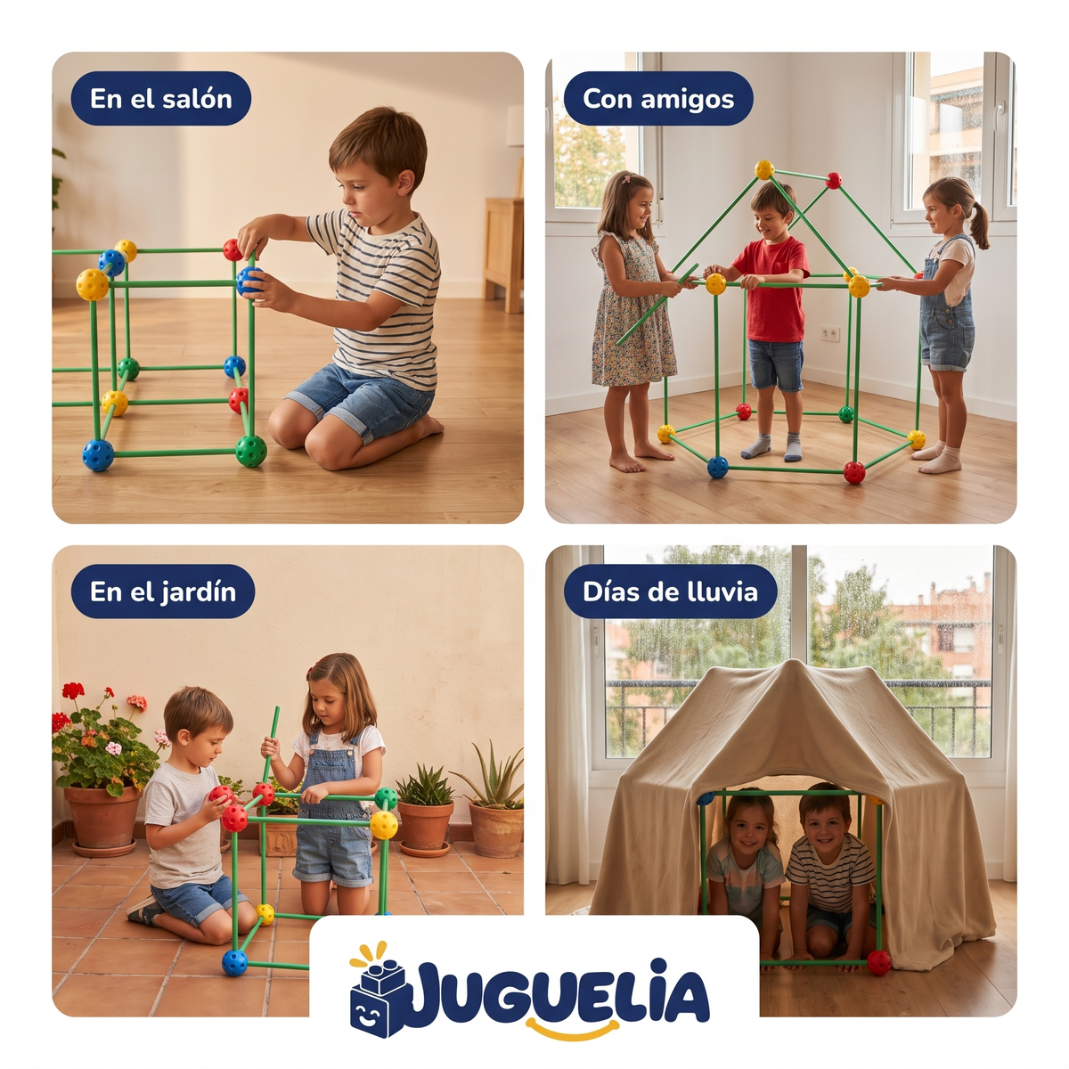 Kit de cabanas 155 piezas - donde y con quien
