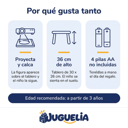Mesita de dibujo con proyector tigre - por que gusta tanto